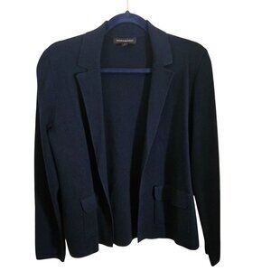 Banana Republic Milano Stock Navy Open Front Flap Pocket Sweater Blazer Size S